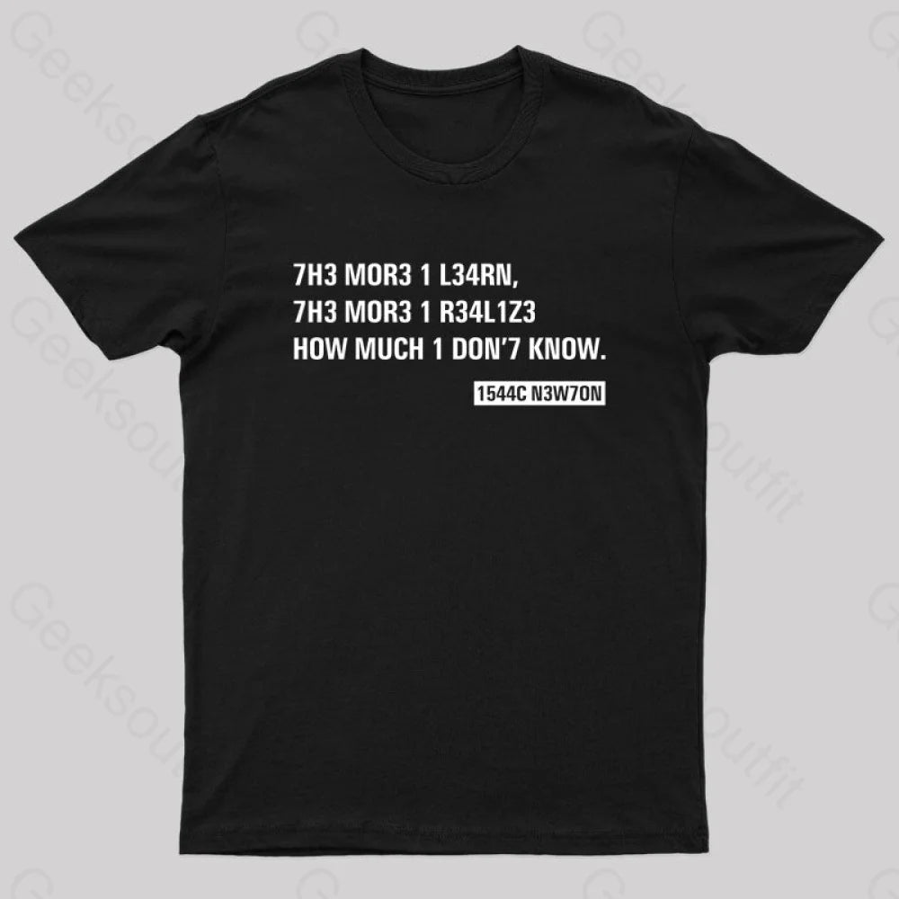 Newton Quotes Nerd T-Shirt Black / S