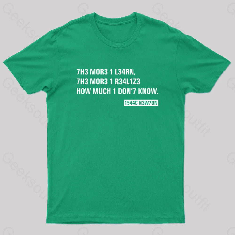 Newton Quotes Nerd T-Shirt Green / S