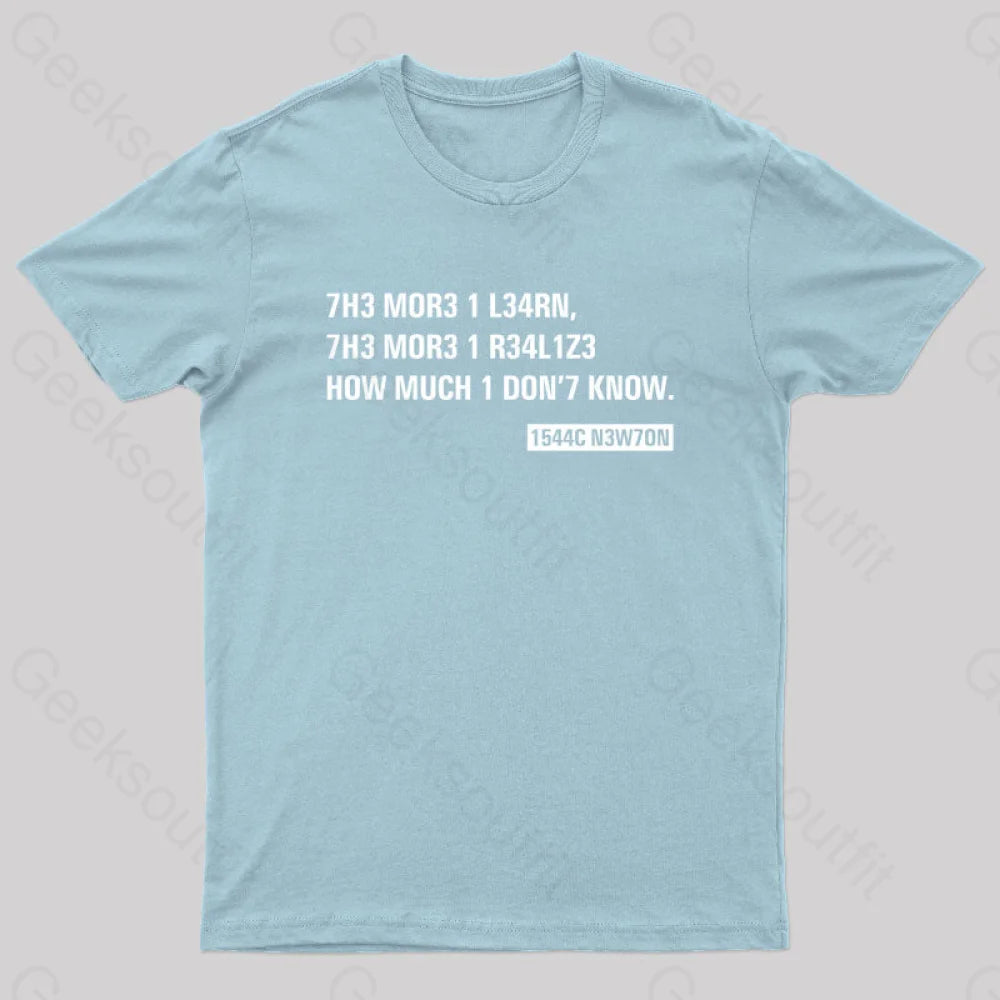 Newton Quotes Nerd T-Shirt Light Blue / S