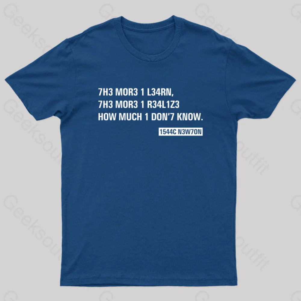 Newton Quotes Nerd T-Shirt Navy / S