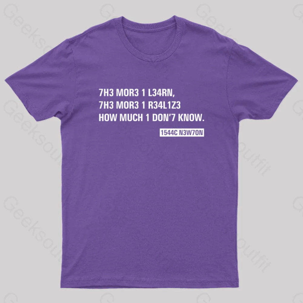 Newton Quotes Nerd T-Shirt Purple / S