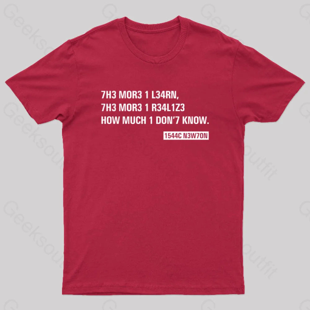 Newton Quotes Nerd T-Shirt Red / S