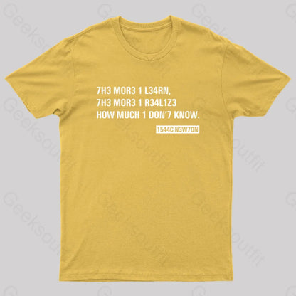 Newton Quotes Nerd T-Shirt Yellow / S