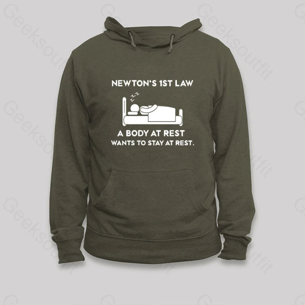 Newton’s First Law Hoodie Army Green / S