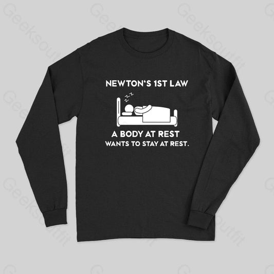 Newton's First Law Long Sleeve T-Shirt - Geeksoutfit