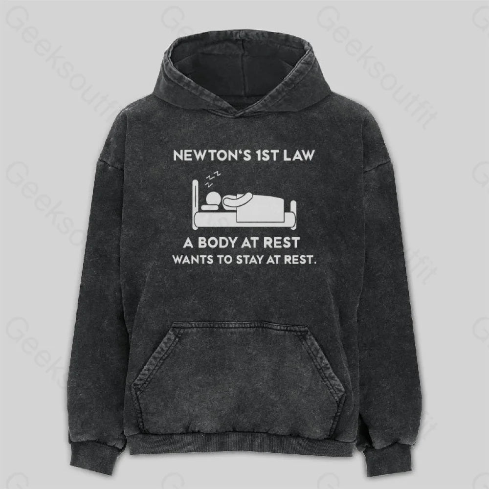 Newton’s First Law Washed Hoodie M