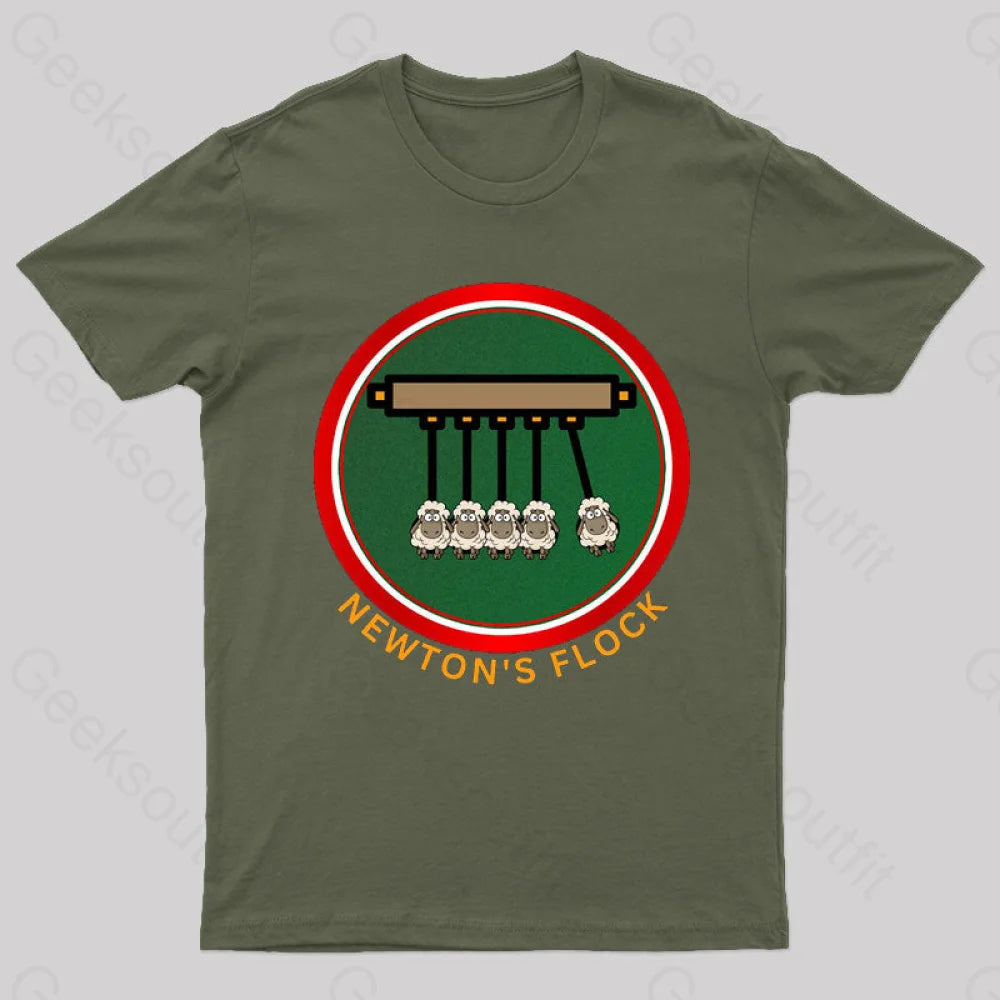 Newton’s Flock Geek T-Shirt Army Green / S