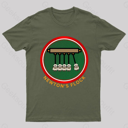 Newton’s Flock Geek T-Shirt Army Green / S