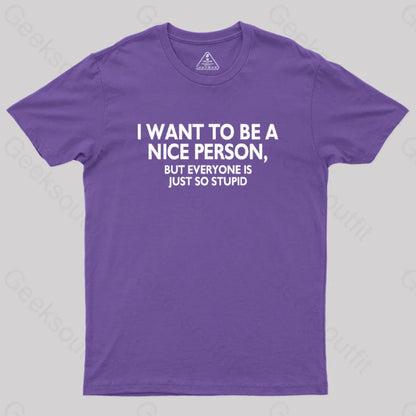 Nice Person Geek T-Shirt Purple / S