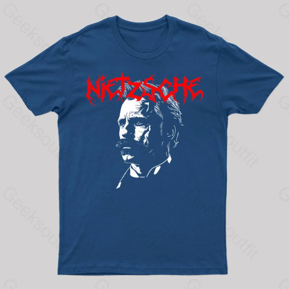 Nietzsche Black Metal Geek T-Shirt Navy / S