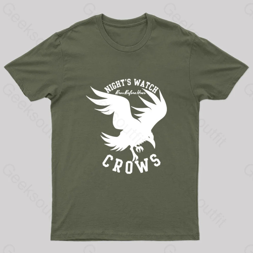 Nights Watch Crows Nerd T-Shirt Army Green / S