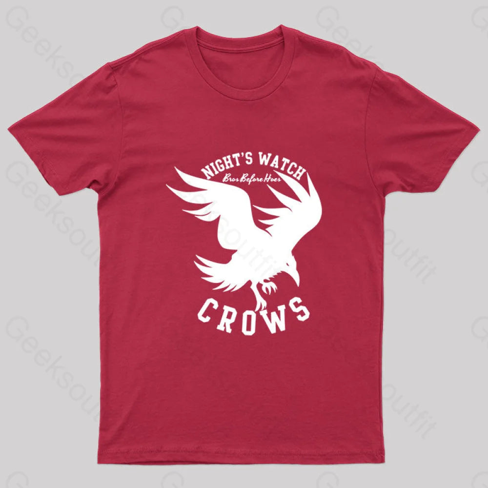 Nights Watch Crows Nerd T-Shirt Red / S