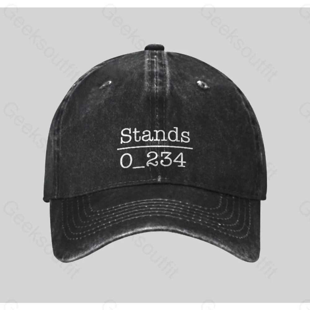 No 1 Under Stand Washed Vintage Baseball Cap Black