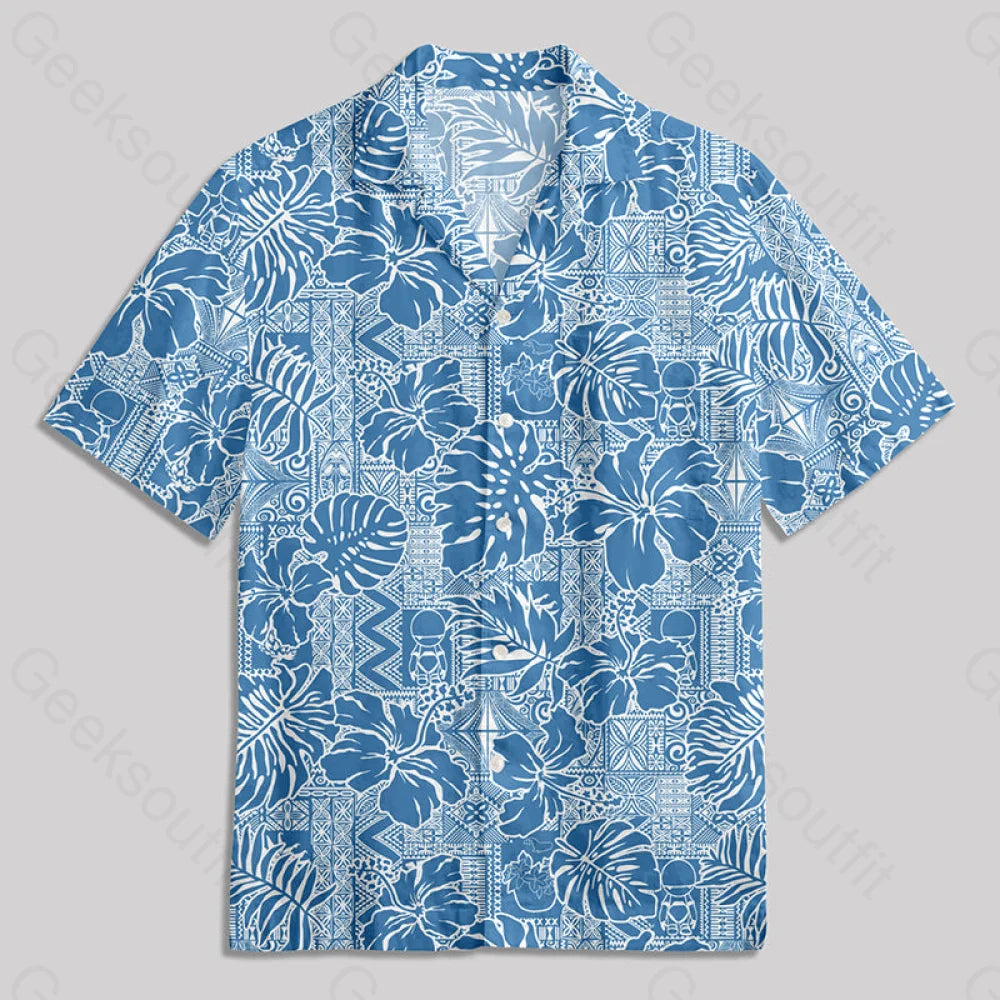 No Hope Hawaiian Pattern Button Up Pocket Shirt Yc