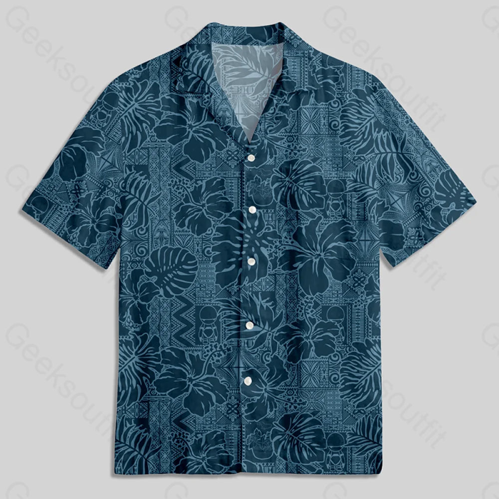 No Hope Hawaiian Pattern Button Up Pocket Shirt Yc