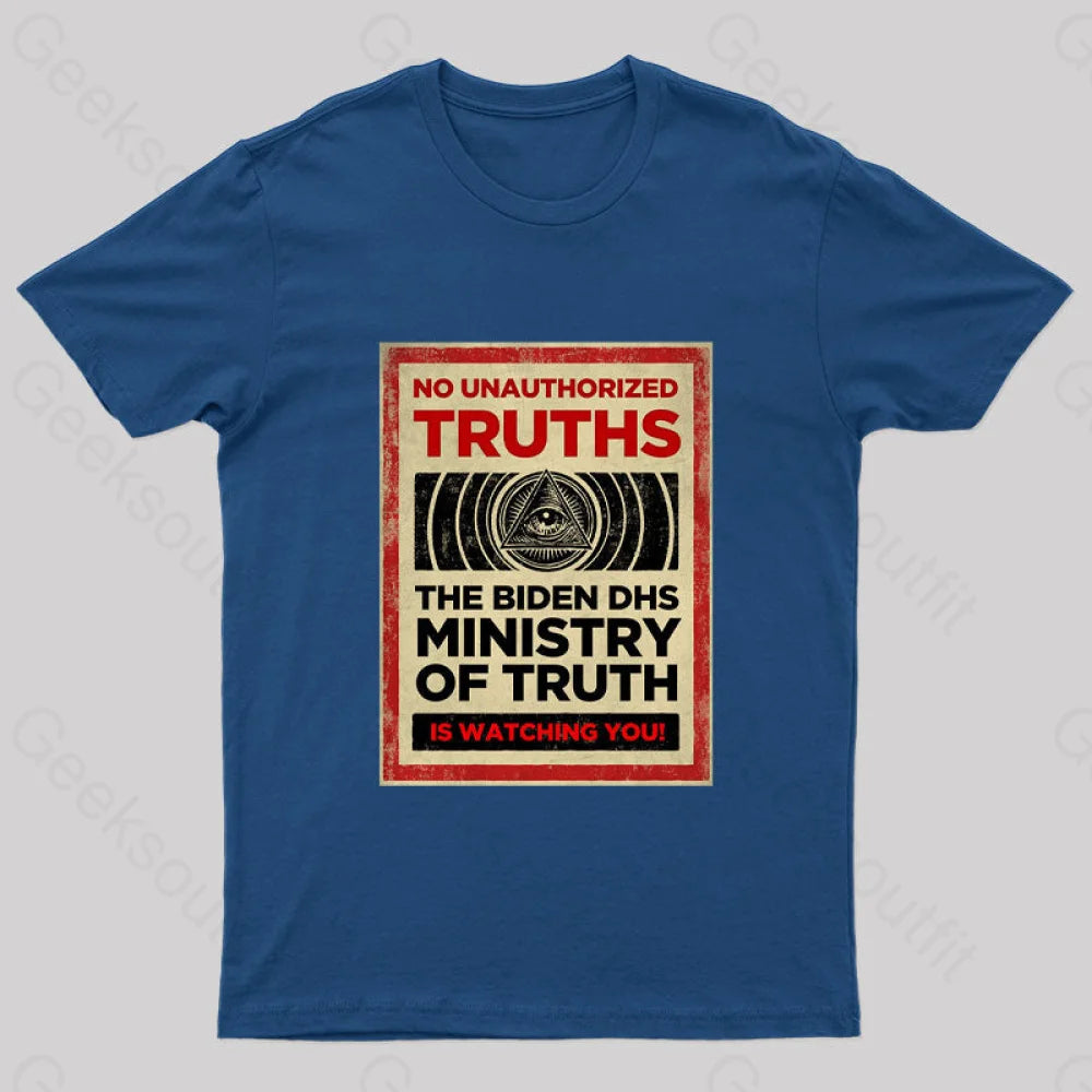 No Unauthorized Truths Geek T-Shirt Navy / S