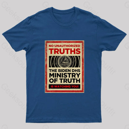 No Unauthorized Truths Geek T-Shirt Navy / S