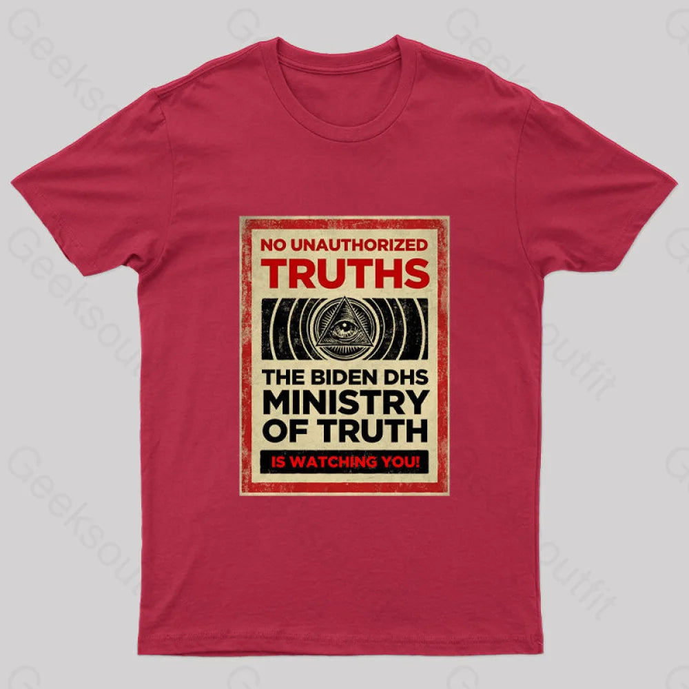 No Unauthorized Truths Geek T-Shirt Red / S