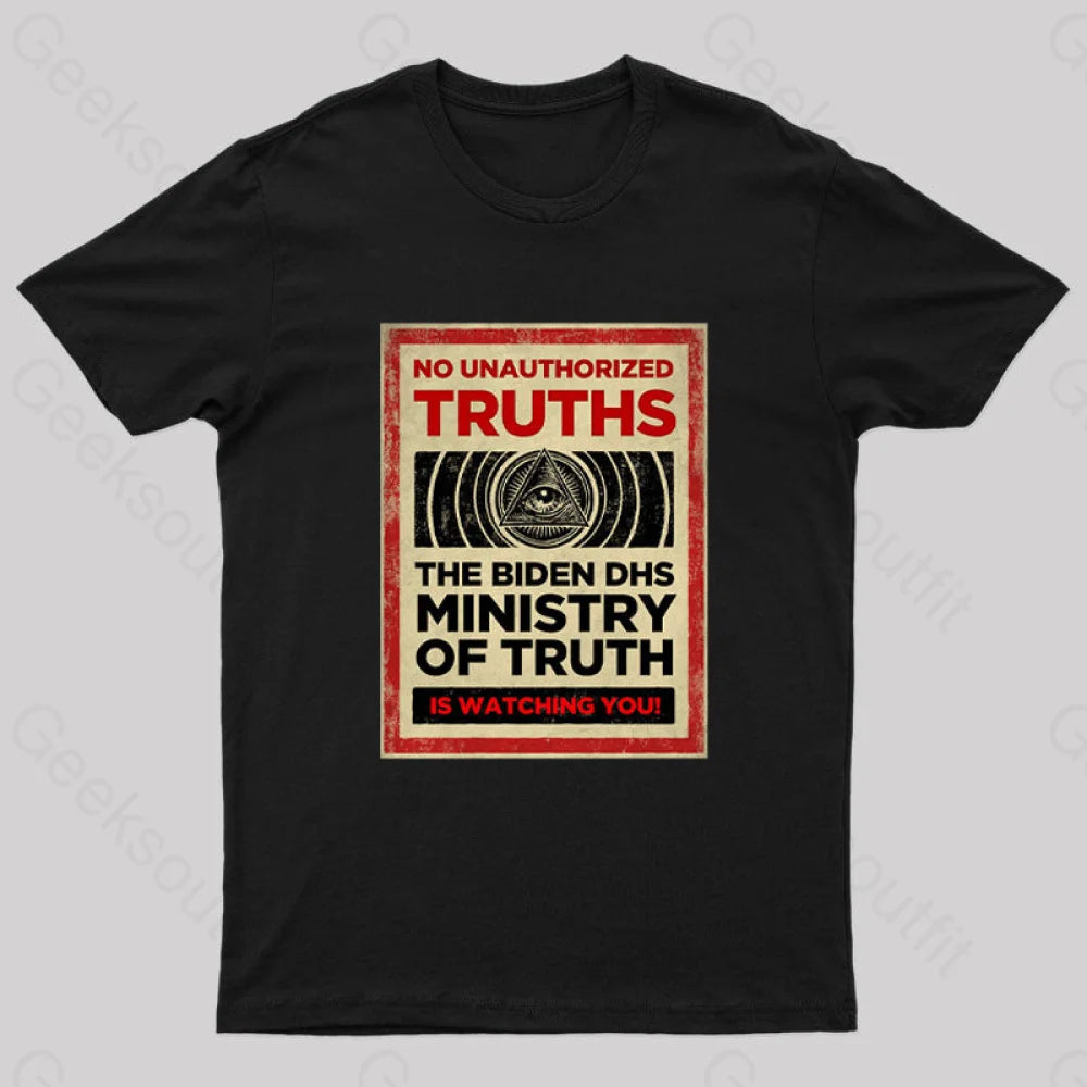 No Unauthorized Truths Nerd T-Shirt Black / S