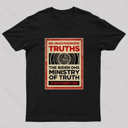 No Unauthorized Truths Nerd T-Shirt Black / S