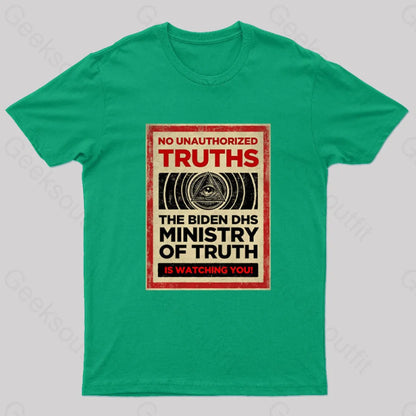 No Unauthorized Truths Nerd T-Shirt Green / S