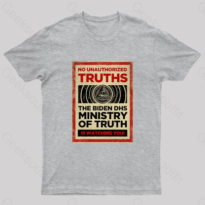 No Unauthorized Truths Nerd T-Shirt Grey / S