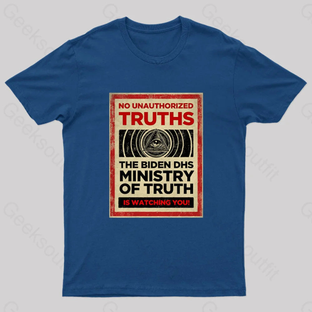 No Unauthorized Truths Nerd T-Shirt Navy / S