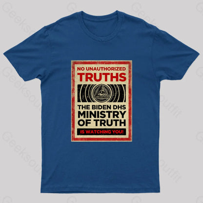 No Unauthorized Truths Nerd T-Shirt Navy / S