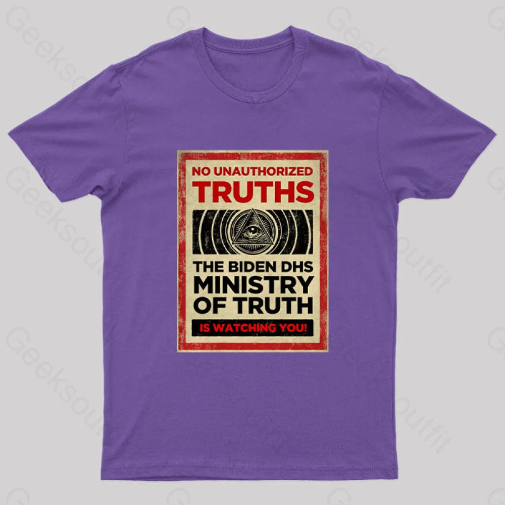 No Unauthorized Truths Nerd T-Shirt Purple / S