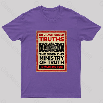 No Unauthorized Truths Nerd T-Shirt Purple / S