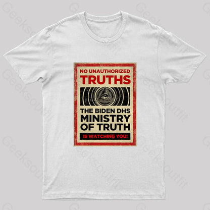 No Unauthorized Truths Nerd T-Shirt White / S