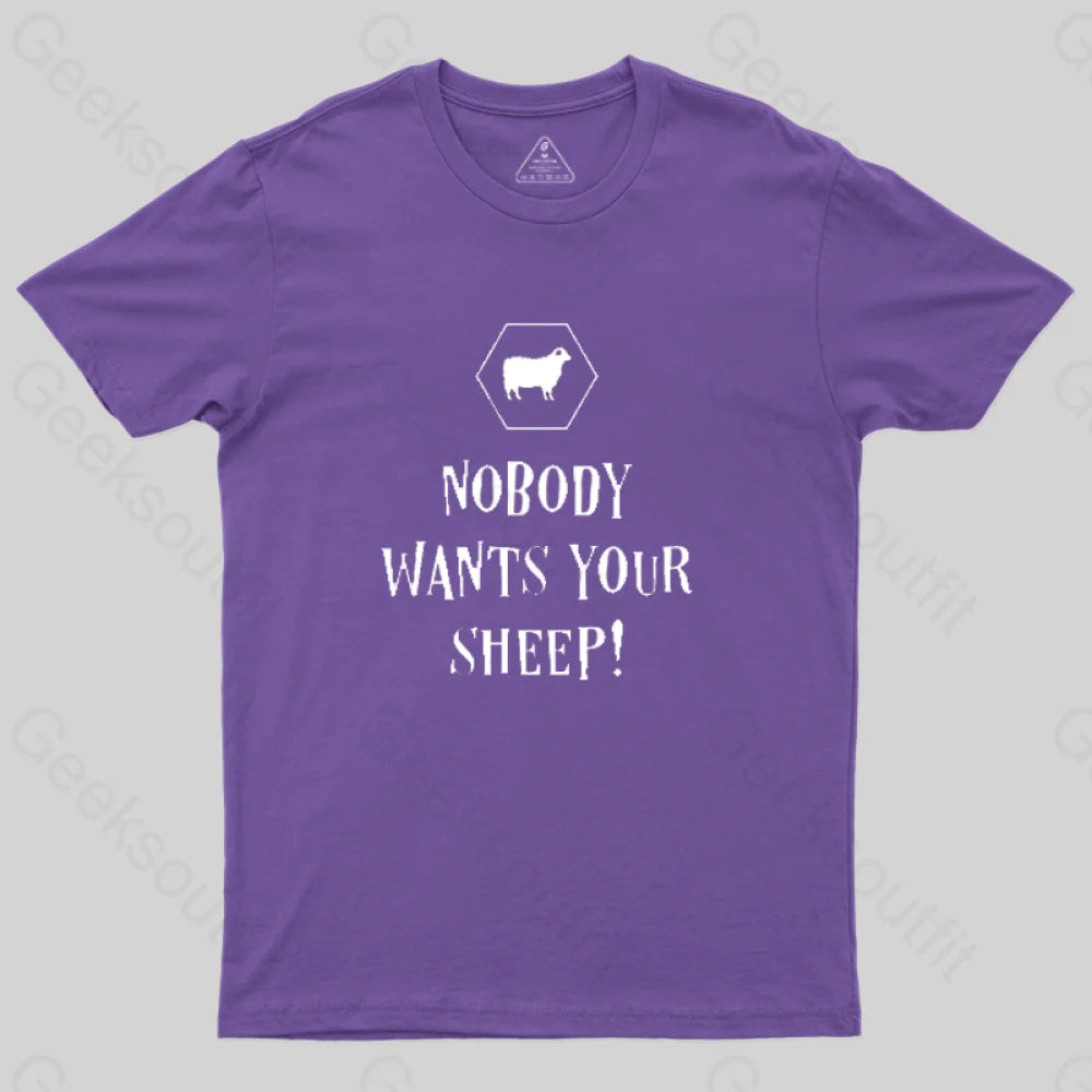 Nobody Wants Your Sheep Geek T-Shirt Purple / S