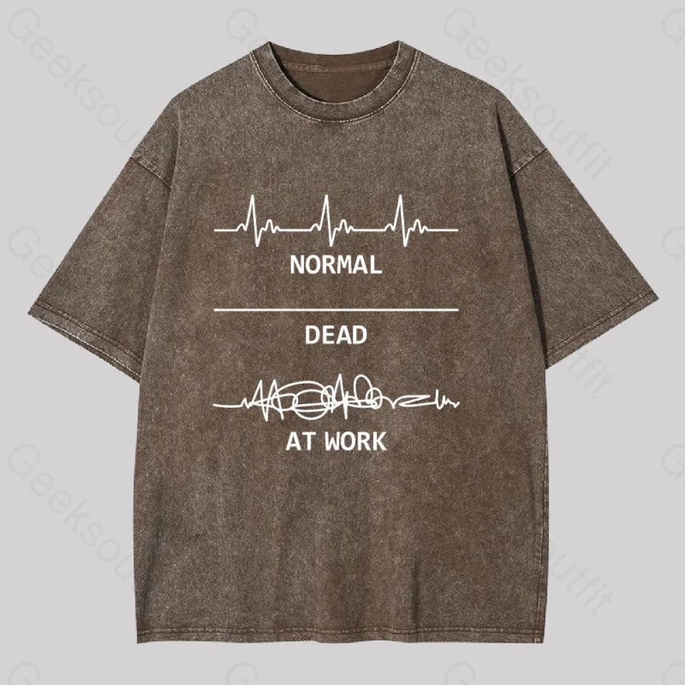 Normal Dead At Work Washed T-Shirt Coffee / S