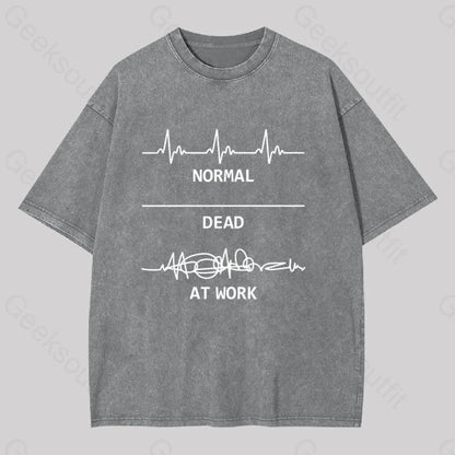 Normal Dead At Work Washed T-Shirt Grey / S