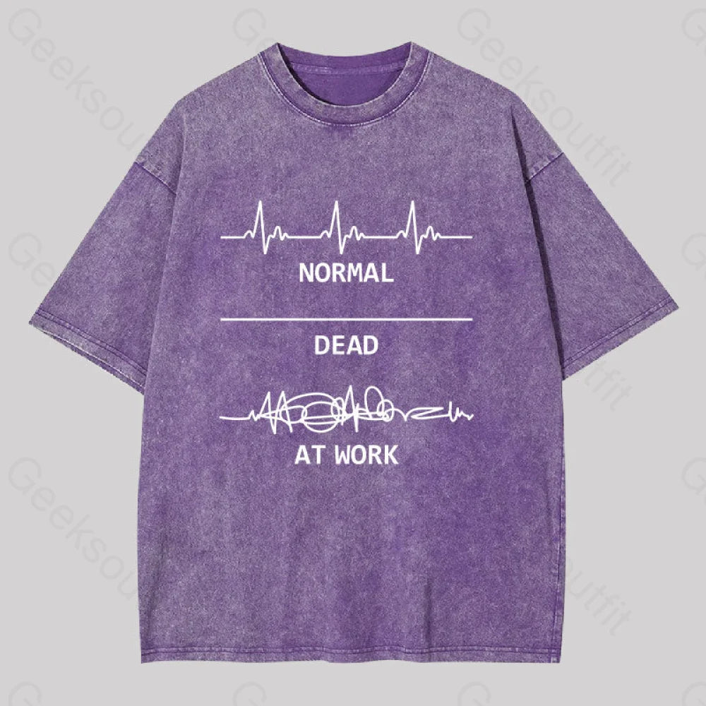 Normal Dead At Work Washed T-Shirt Purple / S