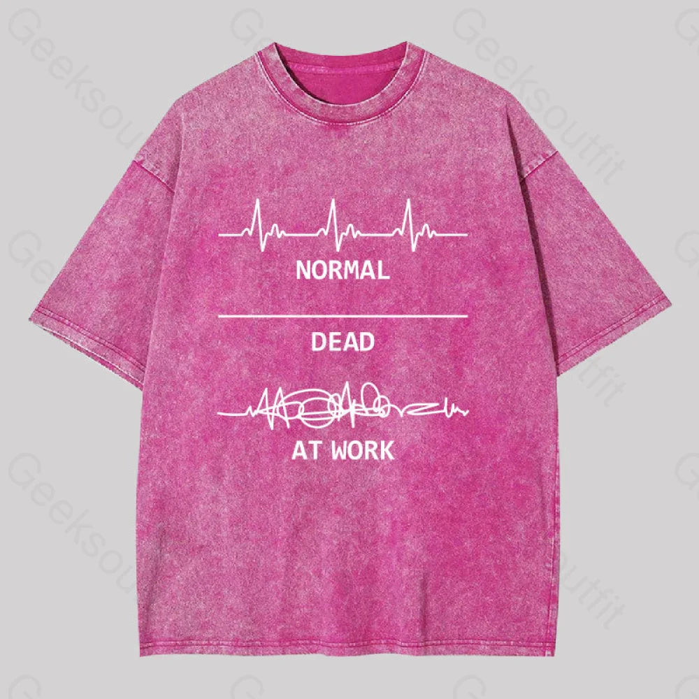 Normal Dead At Work Washed T-Shirt Rose Red / S