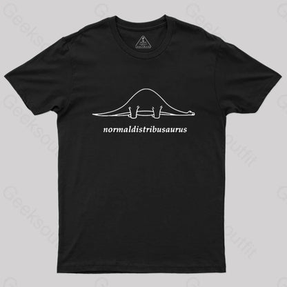 Normal Distribution Dinosaur Geek T-Shirt Black / S