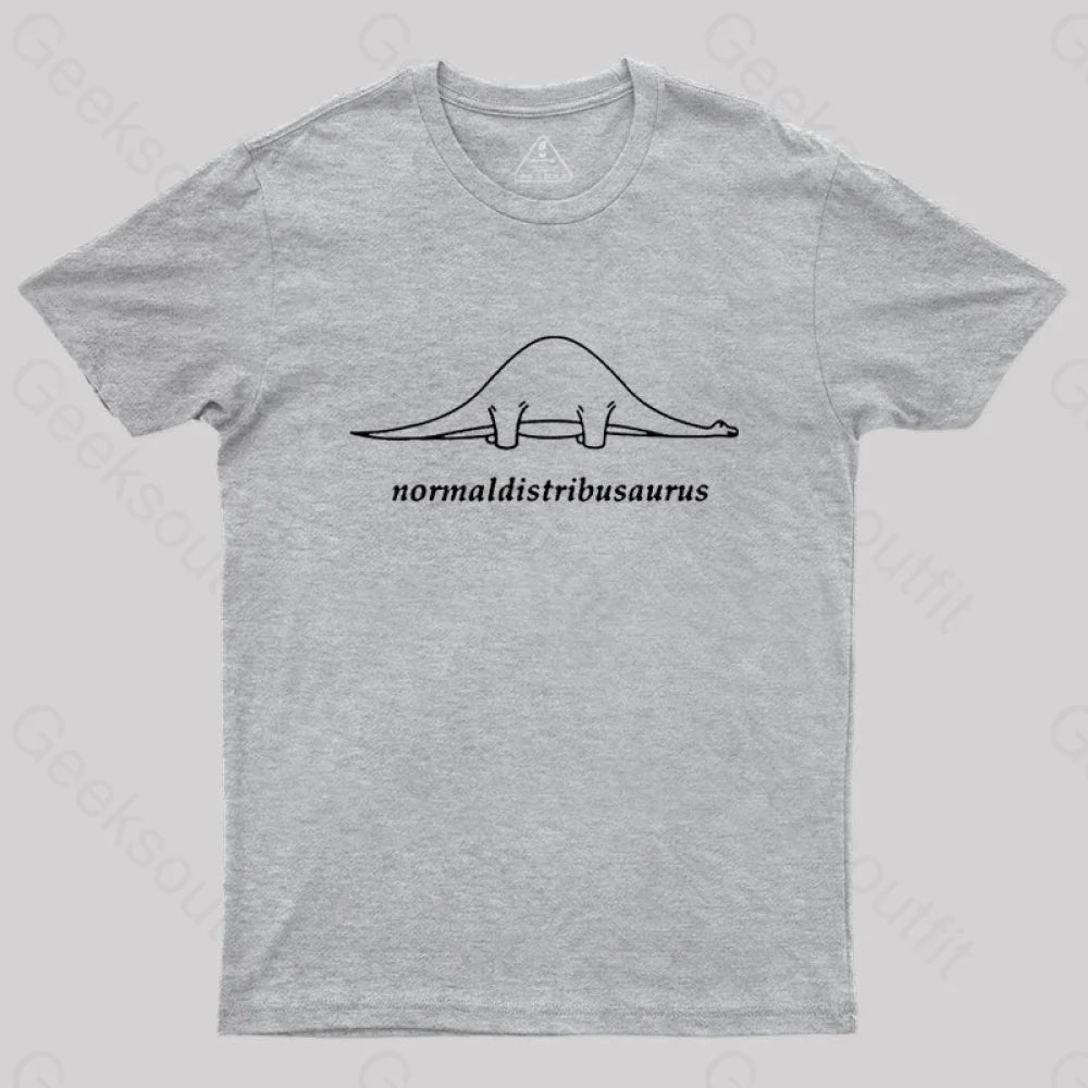 Normal Distribution Dinosaur Geek T-Shirt Grey / S