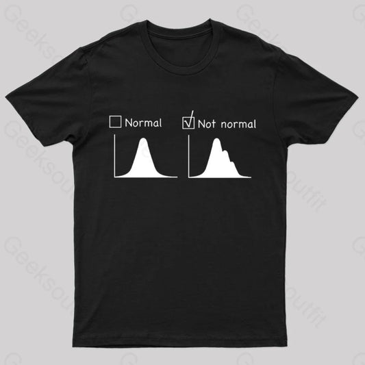 Normal Vs Not Distribution Nerd T-Shirt Black / S