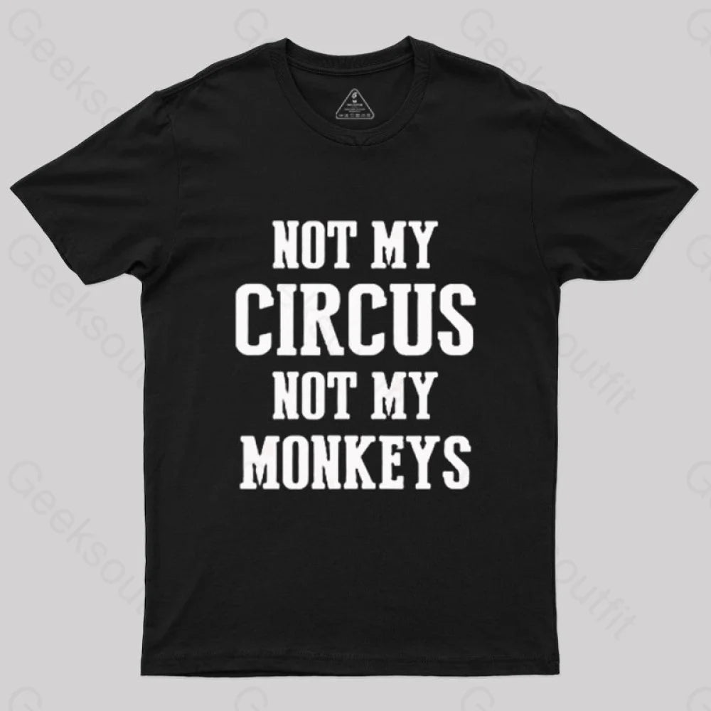 Not My Circus Monkeys Nerd T-Shirt Black / S