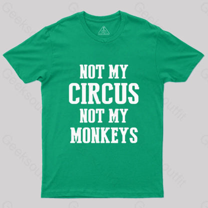 Not My Circus Monkeys Nerd T-Shirt Green / S