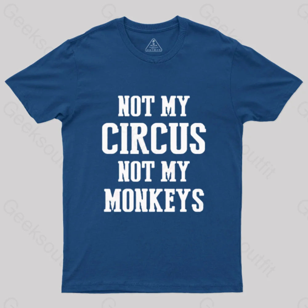 Not My Circus Monkeys Nerd T-Shirt Navy / S