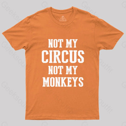 Not My Circus Monkeys Nerd T-Shirt Orange / S