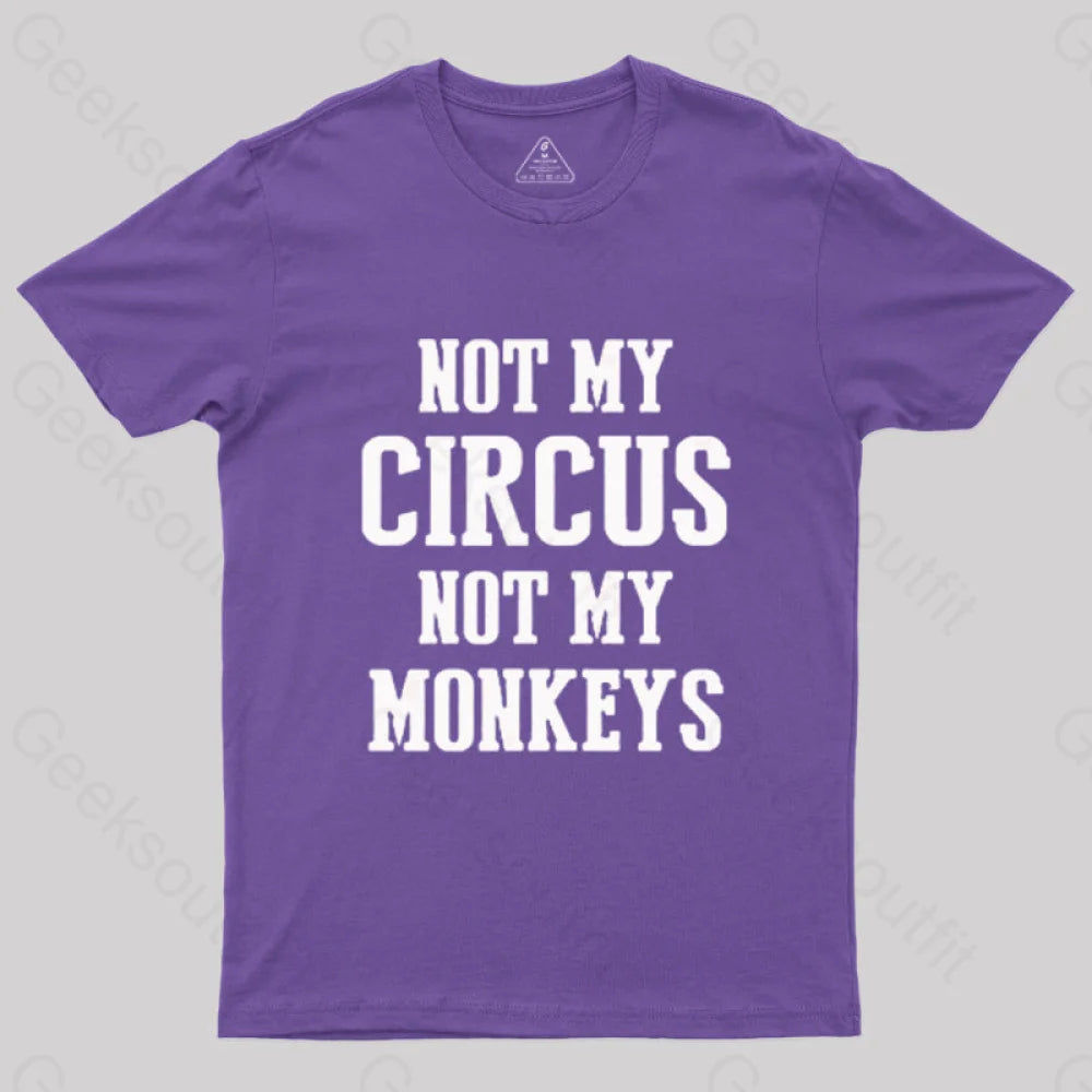 Not My Circus Monkeys Nerd T-Shirt Purple / S