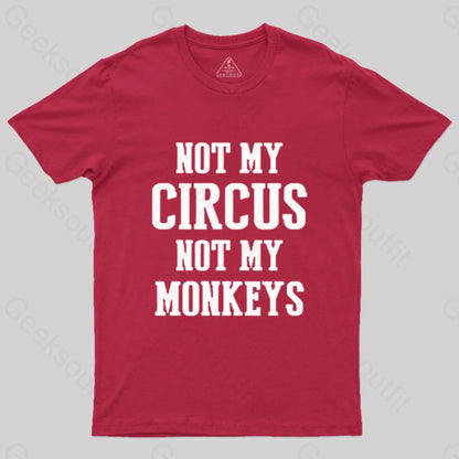 Not My Circus Monkeys Nerd T-Shirt Red / S