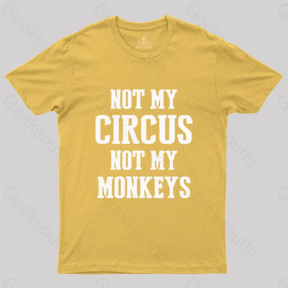 Not My Circus Monkeys Nerd T-Shirt Yellow / S