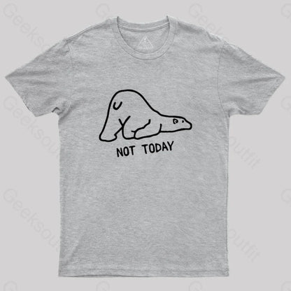 Not Today Cute Lazy Polar Bear T-Shirt Grey / S