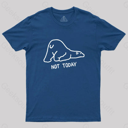 Not Today Cute Lazy Polar Bear T-Shirt Navy / S