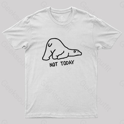 Not Today Cute Lazy Polar Bear T-Shirt White / S