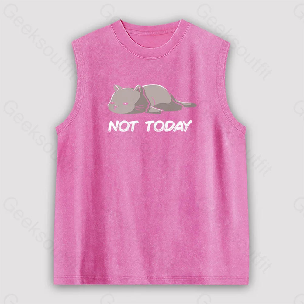 Not Today Unisex Washed Tank Pink / S